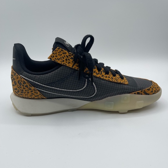 Nike Women's Waffle Racer 2X Leopard Black Sneakers Size US 10 Running Shoes Gym - Picture 2 of 8